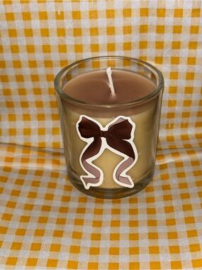 Snickerdoodle scented Candle in Glass Jar with Bow Accent